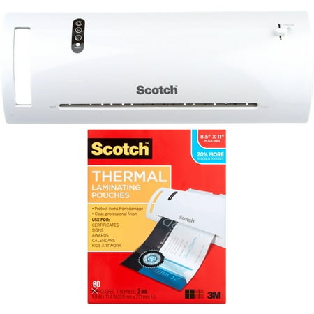 Scotch Laminator + 60 Pouches Starter Bundle