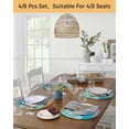 thumbnail image 5 of 13 Inch Round Placemats Set of 6, Nautical Anchor Non Slip Heat Insulation PP Table Mats, Retro Blue Brown Wooden Boards Farmhouse Washable Place Mats for Kitchen Dining Party Table Decor, 5 of 7