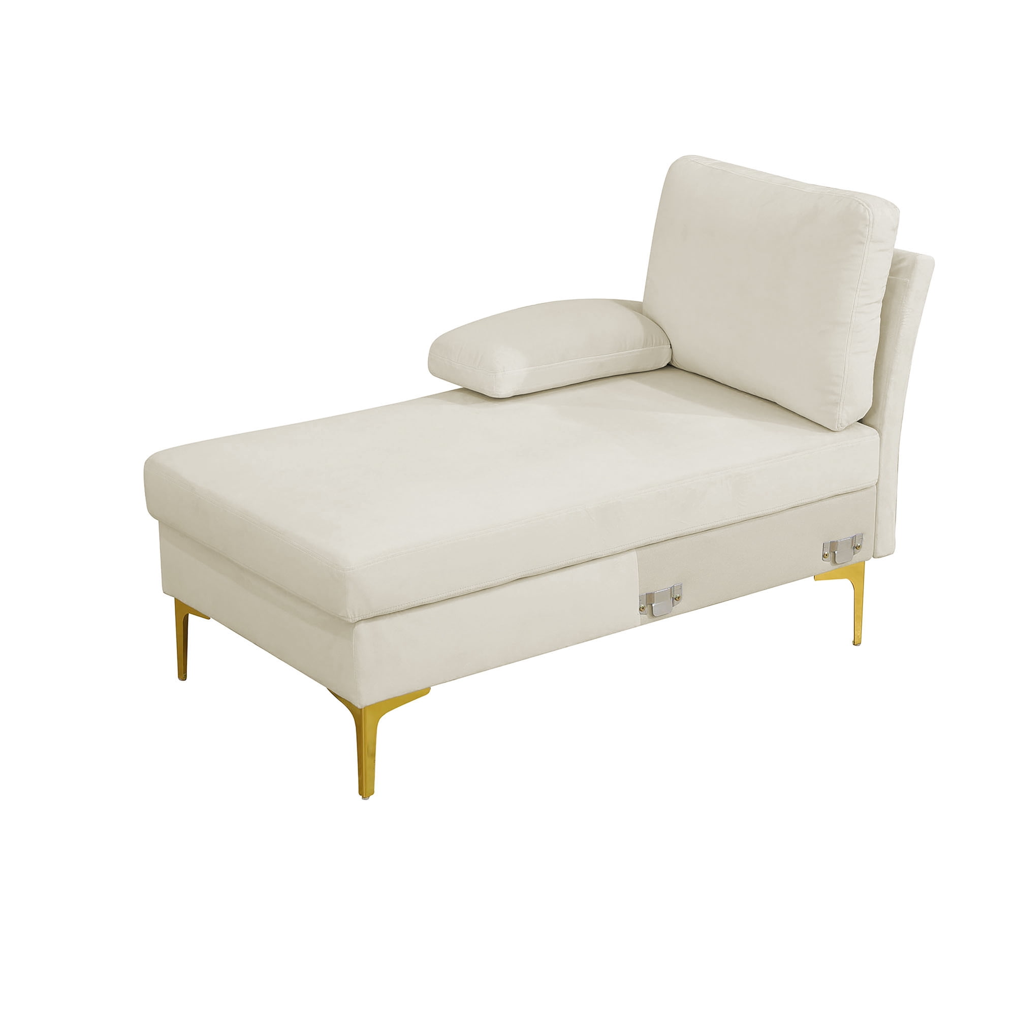Howcool 99.5" U-Shaped Sectional Sofa with Double Chaise,4-Seater Couch with Gold Legs for Living Room,Cream White