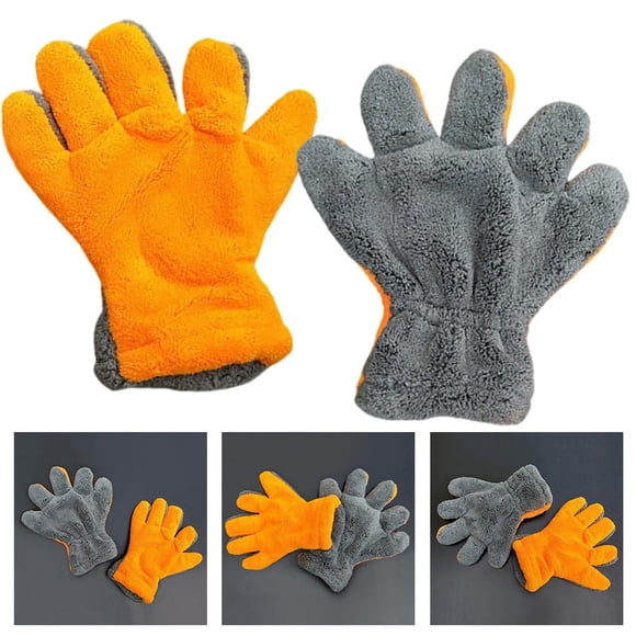 BUYISI 1 Pair Superfine Fiber Glass Car Wash-Gloves Cleaning Equipment Detailing Care