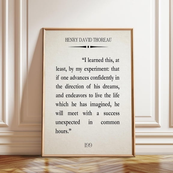 Thoreau Walden Uncommon Hours Quote Wall Art Print, Unframed Paper Poster 8x10in