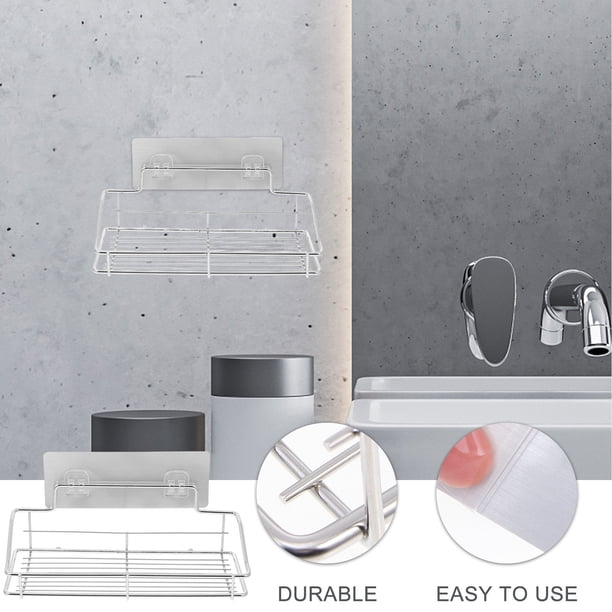 unbranded 1Jgo Repisa De Acero 304 Sin Clavos Para Cocina Montaje En Pared Plata Duradera