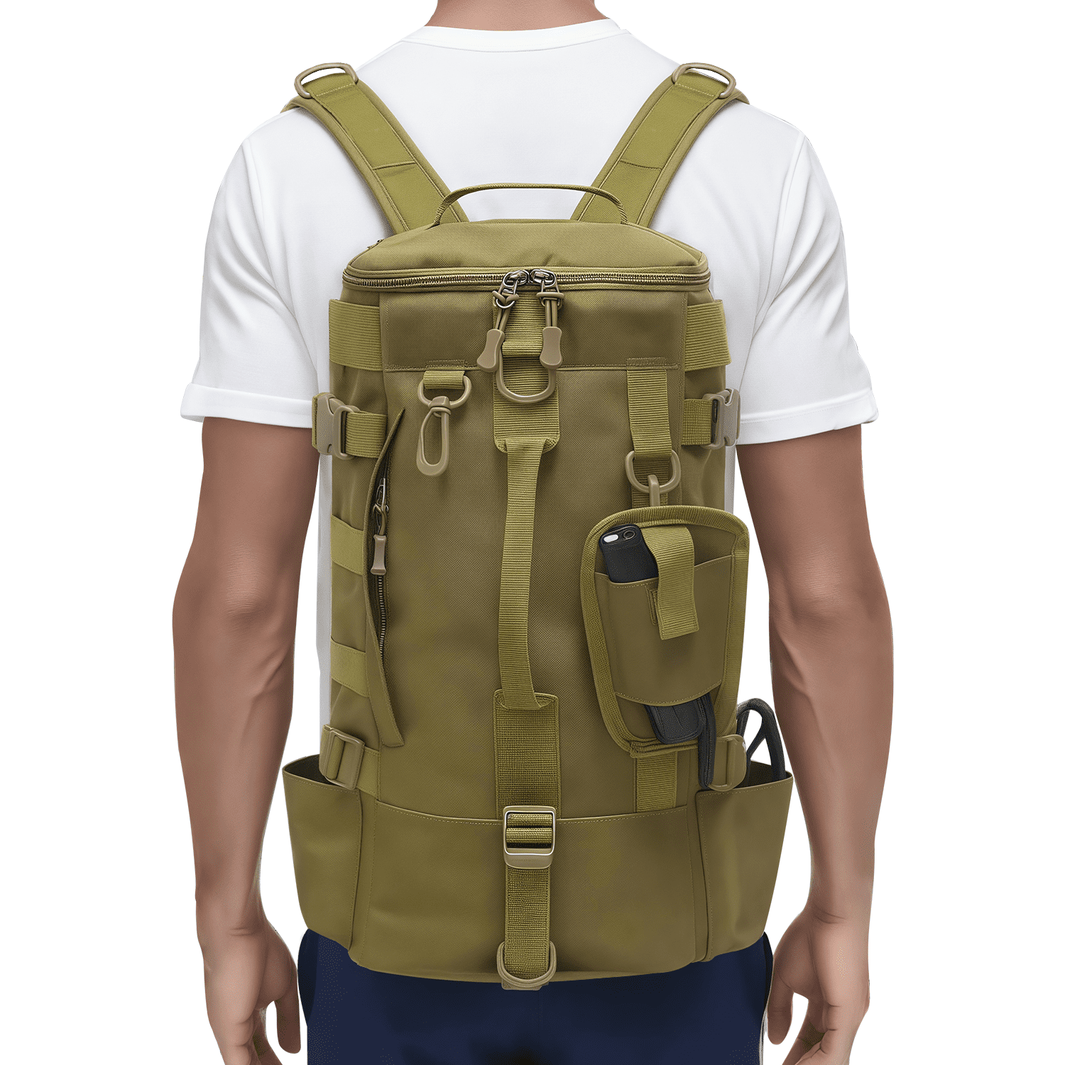 AGOPLEE Unisex Fishing Backpack with Rod Holder, Fishing Tackle Sling Bag, Brown