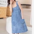 thumbnail image 7 of Mifsaly Womens 4 Piece Plush Bath Dress Set Absorbent Sleeveless Wrap Shower Robe with Pockets,Hair Towel Wrap, Dry Hair Cap & Bath Towel Blue,Free Size, 7 of 7