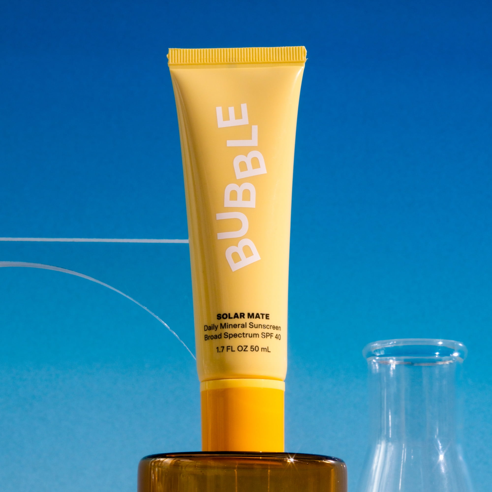 Bubble Skincare Solar Mate Mineral Sunscreen SPF 40, All Skin Types, 1.7 fl oz / 50mL
