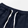 thumbnail image 7 of Domuza Mens Cotton Linen Yoga Beach Shorts Lightweight Workout Board Baggy Shorts Classic Summer Yoga Short Navy 4XL, 7 of 7