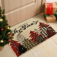 thumbnail image 2 of Christmas Tree Door Mat, Snowflakes Buffalo Plaid Red Welcome Mat, Christmas Winter Doormats Front Door Mat Outdoor Indoor Entrance Rug Floor Mat Non Slip Resist Dirt Carpet 17x30Inch, 2 of 6