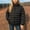 Black, variant on Girls Lightweight Puffer Jacket Stand Collar Chevron Quilted Full Zip Up Coat Windproof Warm Winter Outerwear for Travel Active School Everyday Wear