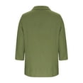 thumbnail image 5 of Scyoekwg Button Down Shirt Women Solid Color Long Sleeve Lapel Collar Blouse Loose Fit Hight Low Office Casual Top (Army Green,XXL), 5 of 6