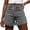 Grey, variant on Women Summer Shorts Women's Designer Asymmetrical Waist Denim Shorts for Slim Fit Versatile Wide Leg Casual Summer Style Blue L