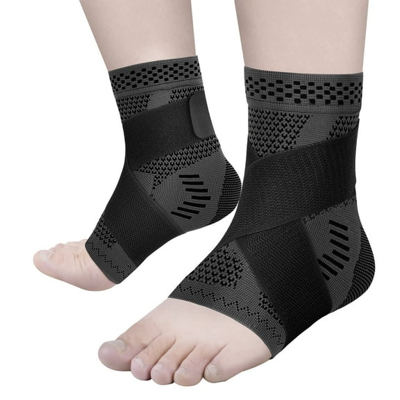 JIUFENTIAN Ankle Brace for Women and Men Adjustable Compression Ankle Sleeve (Pair)-Ankle Support Heel Brace for Achilles Tendonitis, Plantar Fasciitis Sprained Ankle