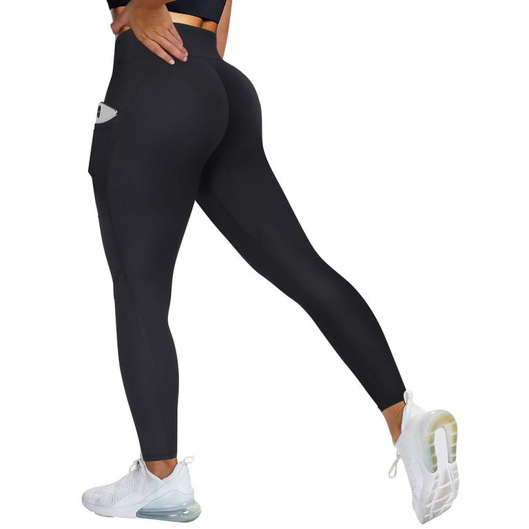 Outfmvch Yoga Pants Women Yoga Pants Polyester Relaxed Pull-On Styling  Straight-Leg Lightweight Two Pockets Long Leggings With Pockets For Women  Black M 