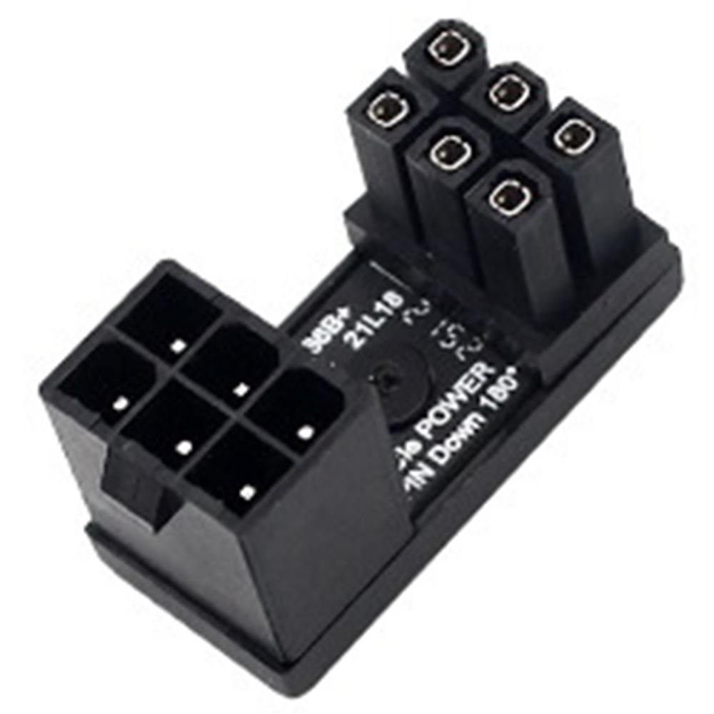 1 Pc Graphics Card Power Supply 180Degree Steering Connector, Female