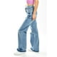 thumbnail image 3 of Jeans Wide Leg Roman Fashion de cintura asimetrica mezclilla clara azul 1, 3 of 6