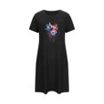 thumbnail image 5 of HomeGardon Women's Sleepwear Nightgowns for Women,Fashion Print Medium Length Dress Oversized Short Nightgown Fashion Chest Print Short Sleeve Nightdress,S-XXL, 5 of 5