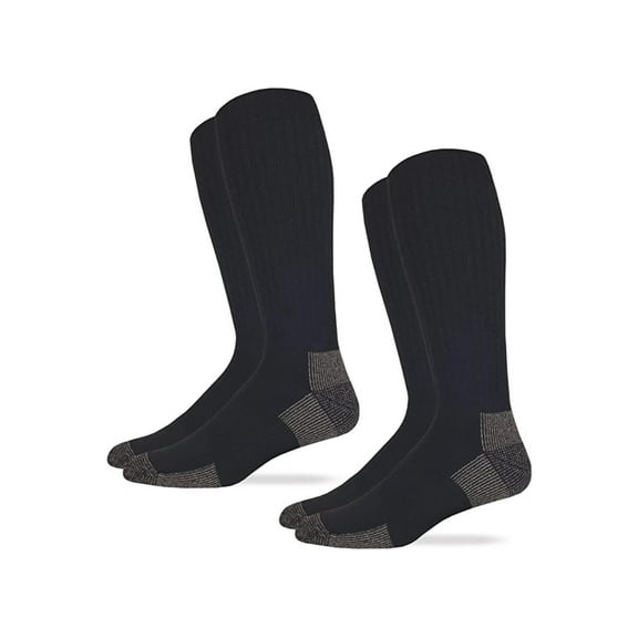 Carolina Ultimate Mens Ultra-Dri Steel Toe OTC Work Socks, Black, (XL) Shoe Size 12-16, 2 Pair
