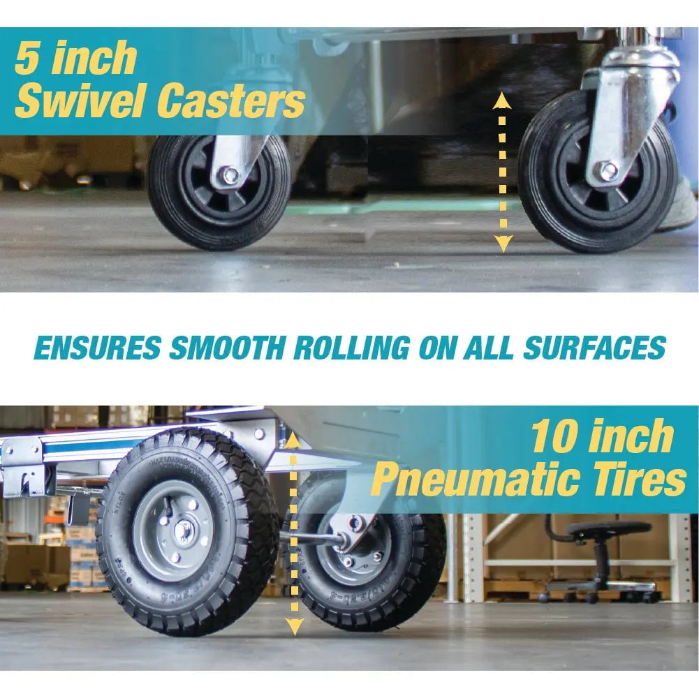 Aluminum Hand Truck and Dolly, 2 in 1 Design 550 Lbs Capacity, Industrial Collapsible Cart - 17431
