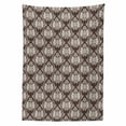 thumbnail image 2 of Damask Tablecloth, Victorian Floral Pattern with Blooming Foliage Leaves on Dark Toned Backdrop, Rectangle Satin Table Cover for Dining Room and Kitchen, 60" X 84", Brown and Beige, by Ambesonne, 2 of 2