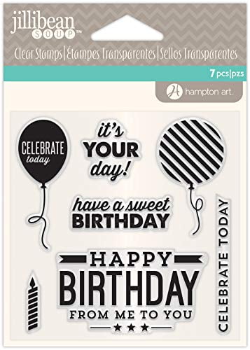 CLEAR ACRYLIC HAMPTON ART STAMPS BIRTHDAY~ Let's Celebrate,Your Day wks CTMH blk 