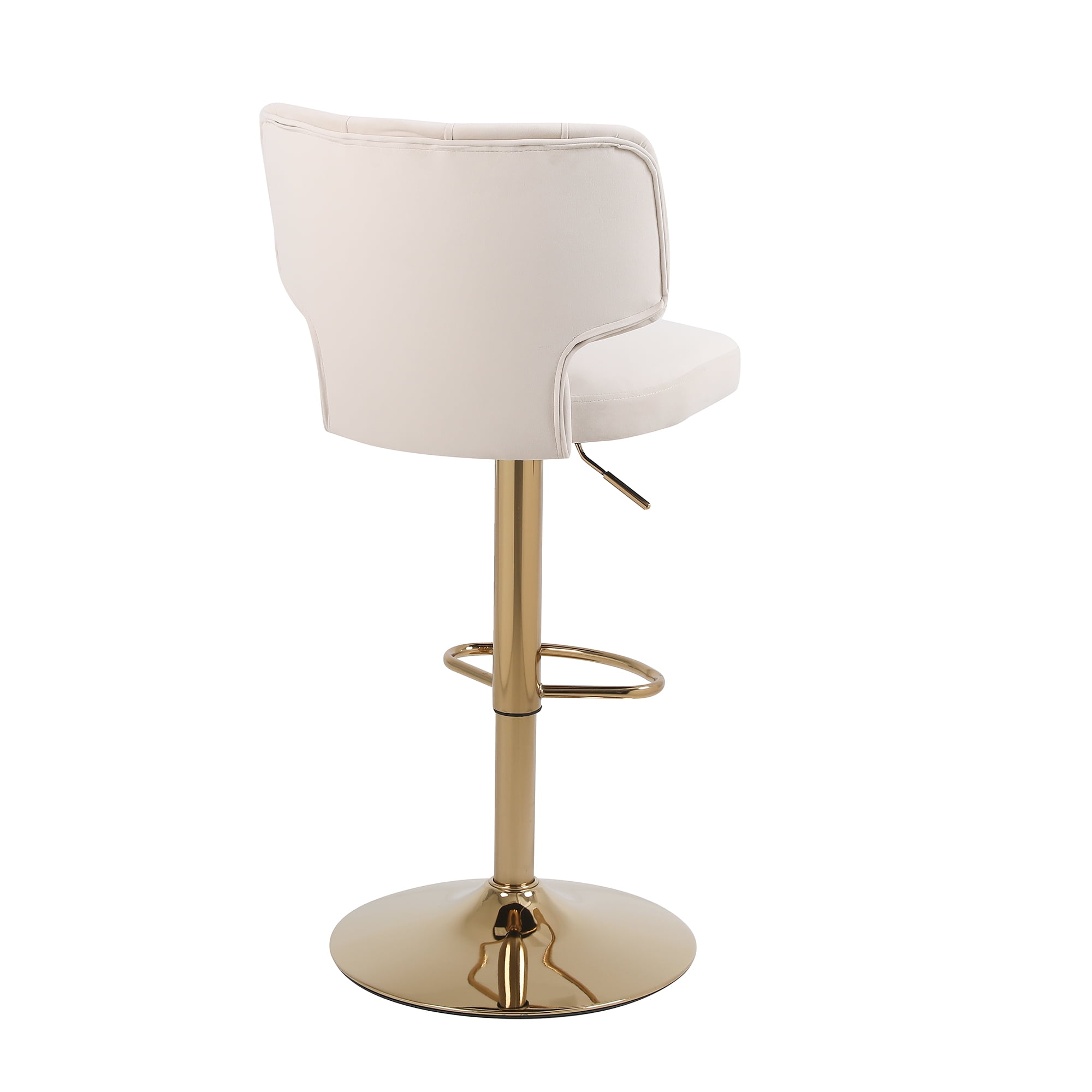 Kadyn Set of 2 Adjustable Swivel Bar Stools Chair with Back& Footrest for Home, Beige Kadyn Set of 2 Adjustable Swivel Bar Stools Chair with Back& Footrest for Home, Beige