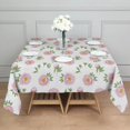 thumbnail image 3 of Pioneer Flower Floral Print Pattern Square Tablecloth, Waterproof Wipeable Spillproof Washable Table Cover for Home Kitchen Party Decor, 42"x42", 3 of 6