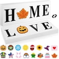 thumbnail image 1 of Interchangeable Home Love Wood Sign with 16 Pieces Holiday Sign Rustic Seasonal Wooden Table Sign Double Side Printed Home Love Seasonal Sign Interchangeable Decorative Table Centerpieces, 1 of 7
