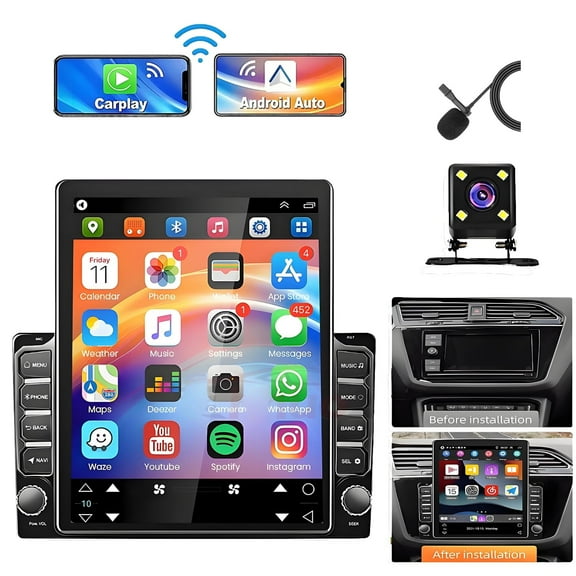 Gsuatey Android 15 Car Stereo Radio for Ford F-150 2013 2014 9.7 inch Touch Screen Double Din Car Stereo with Wireless Carplay Android Auto Support GPS Bluetooth WiFi FM RDS DSP Backup Camera