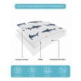 thumbnail image 4 of Full Size Quilt Bedding Set, Blue Coastal Shark Reversible Summer Quilt 3 Pieces, Ocean Sea Nautical Lightweight Bedspreads Coverlets with 2 Pillow Shams for All Seasons, 4 of 5