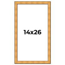 14x26 Frame Gold Rustic Solid Wood Picture Frame | 1.25 Inch Wide Moulding | Rustique Gold
