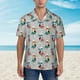 thumbnail image 2 of Balery Skiing penguin Camisas hawaianas de manga corta para hombre, camisas playeras de corte holgado, camisas de vacaciones con botones,Large, 2 of 7