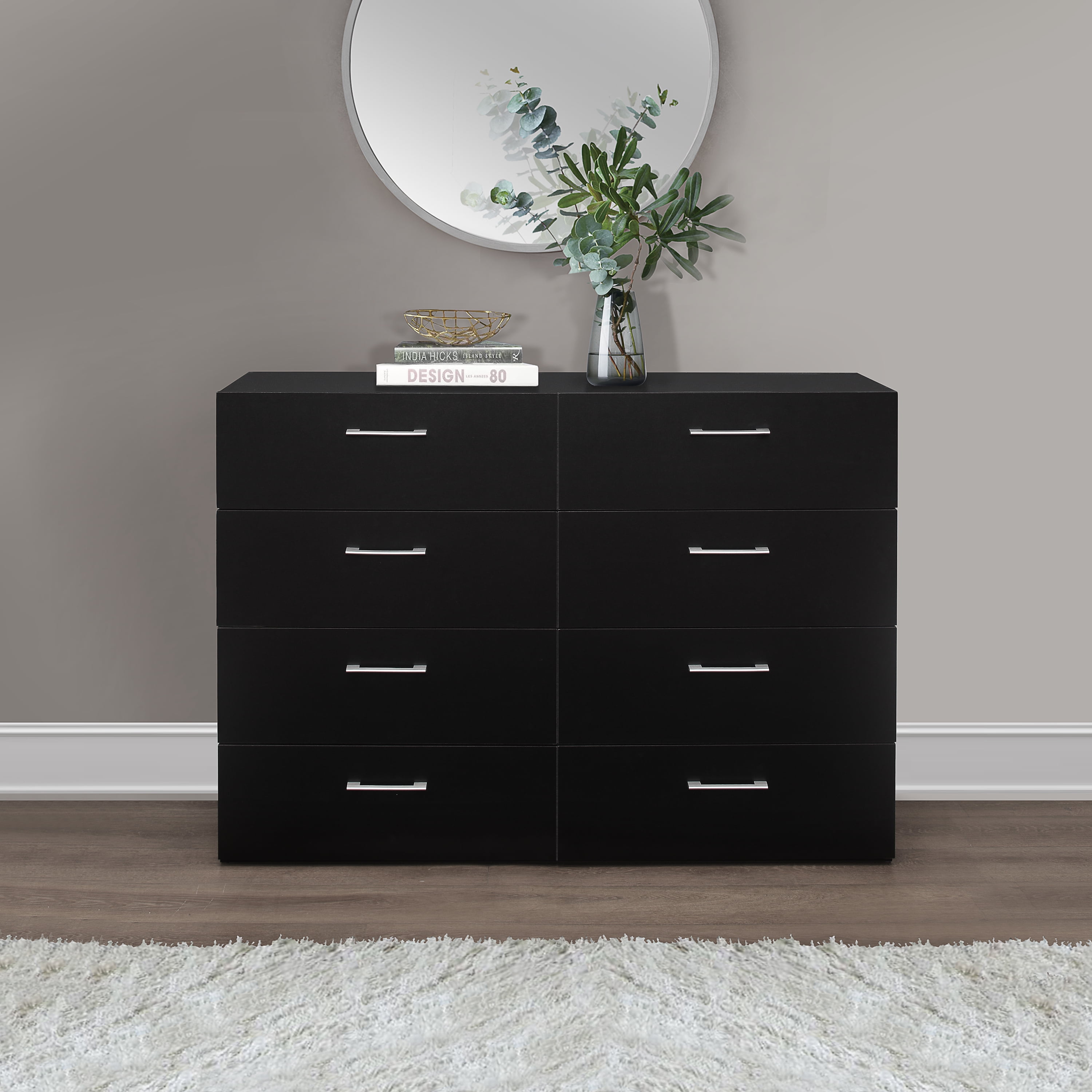 Lundy 8 Drawer Dresser Black By, How To Fix Uneven Dresser Drawers