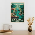 thumbnail image 3 of Panama Canal Retro Travel Poster Vintage Panama Tourism with Locks & Ships Print Poster, 3 of 8