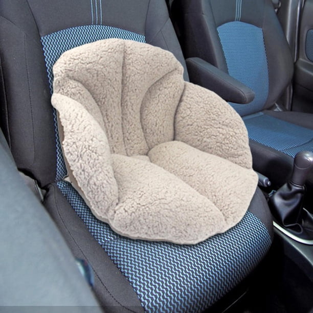 Cojín de felpa para silla de oficina Macarena con soporte lumbar cálido cojín del asiento Caqui