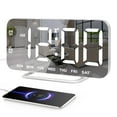 thumbnail image 1 of Reloj despertador JALL Slim LED con espejo digital, superficie blanca, 1 of 9