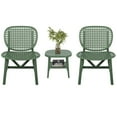 thumbnail image 4 of Outdoor Bistro Sets, Syngar 3 Piece All-Weather Chairs Set, Patio Conversation Chairs Sets with 2 Armchairs and Coffee Table with Open Shelf, for Yard, Deck, Poolside, Green, 4 of 10