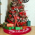 thumbnail image 3 of B Red Christmas Tree Skirt, Polyester Fiber 62Cm/92Cm Round Base Cover, Festive Holiday Decor For Home Party, 3 of 8