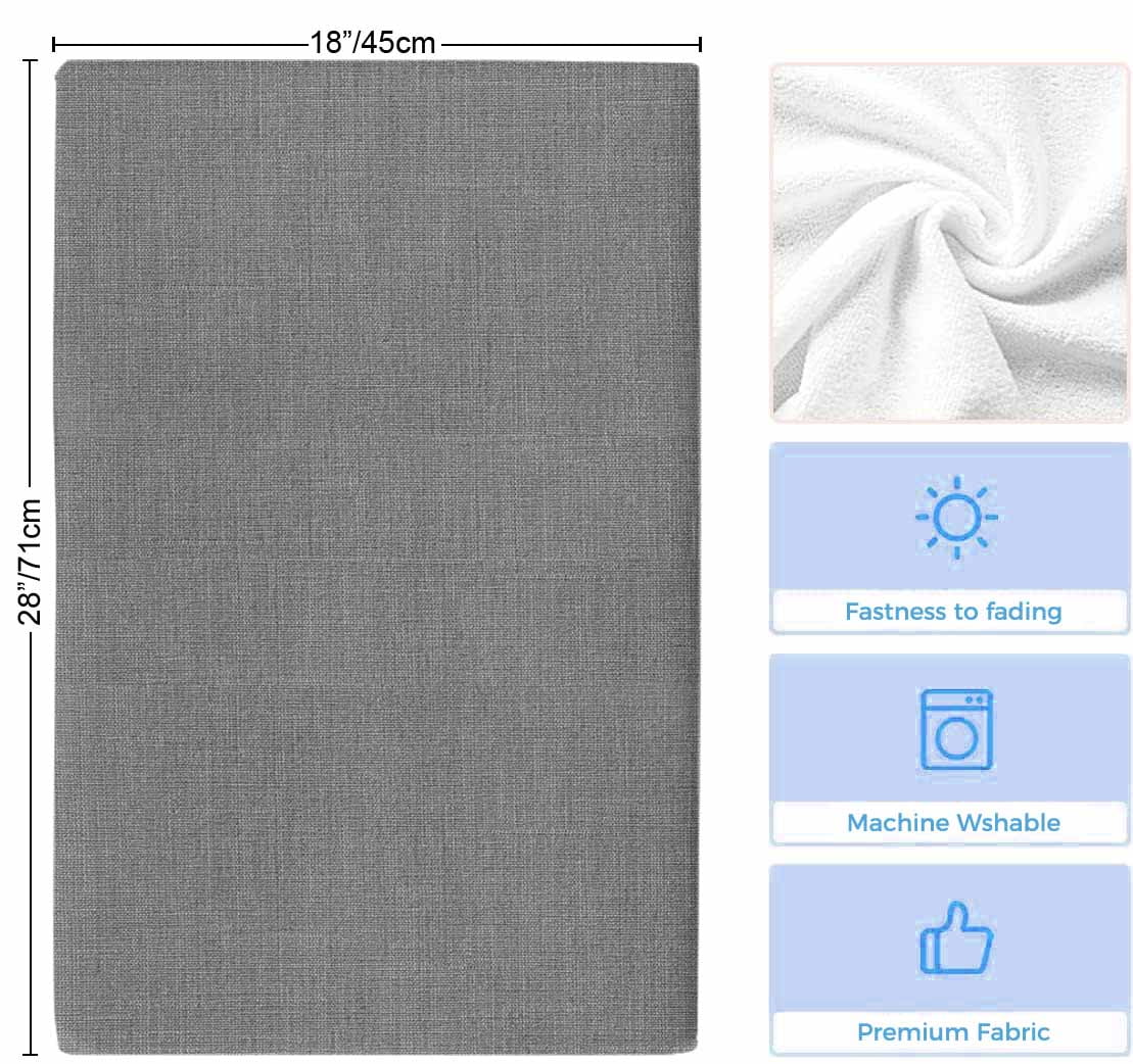 Dark Gray Kitchen Towels Set of 3, Farmhouse Burlap Solid Grey Color Modern Linen Texture Soft Microfiber Dish Towels, Absorbent Washable Dishcloths for Kitchen Cleaning, Drying Dishes, 18x28 Inches