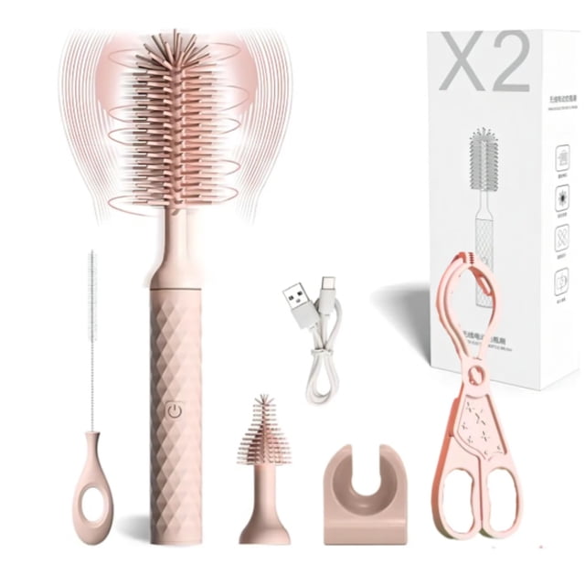 Multifunción Cepillo Electrico Limpiador Biberones Y Taza Modelo Rosa