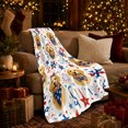 thumbnail image 3 of Dog Portrait Colorful Pet Artwork Playful Graphic Style Dog Lovers Colorful Pet Portrait Warm Flannel Blanket, Pet Adoption Gift for Living Room and Bedroom Home Decor, 3 of 9