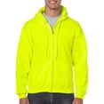 thumbnail image 1 of Gildan Men's Fleece Zip Hooded Sweatshirt Safety Green Small, 1 of 2