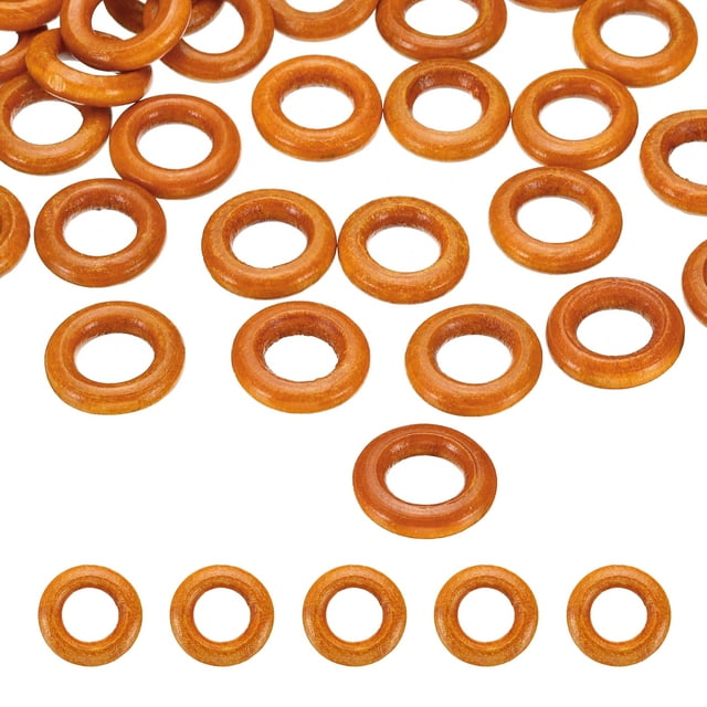 Unique Bargains 20mm Natural Wooden Rings, 30 Pack Wood Ring Round Linking Rings Wood Loop Circle for Craft, Brown