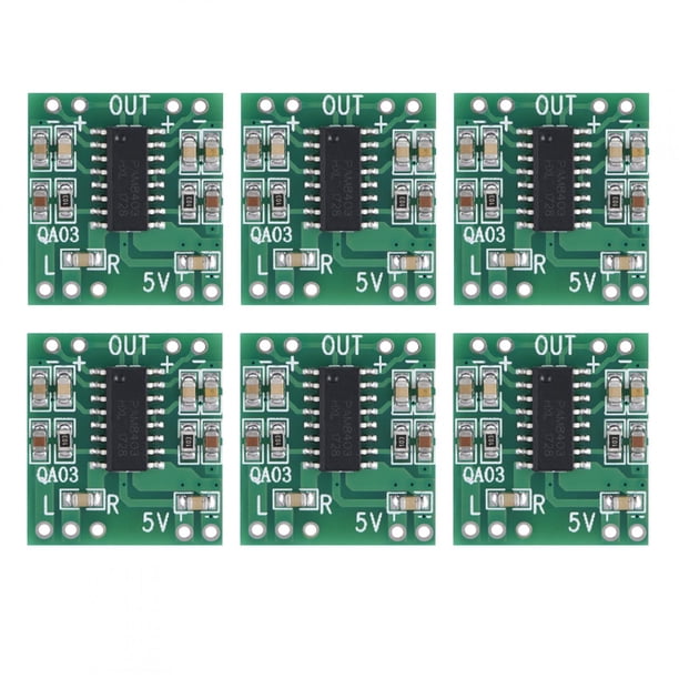 Amplificador electrónico, 6 piezas, placa amplificadora de audio superpequeña de 3 W + 3 W, módulo amplificador de potencia, solución innovadora