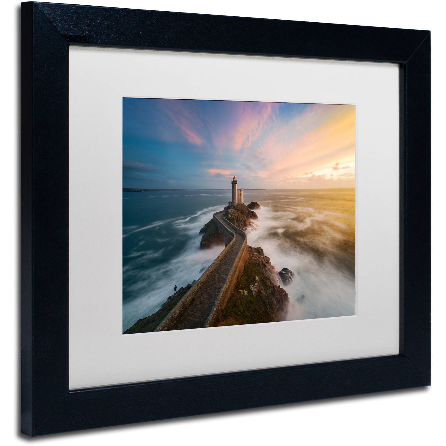 Trademark Fine Art "Last Rays in Brittany" Canvas Art by Mathieu Rivrin, White Matte, Black Frame