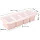 thumbnail image 2 of Zhuge Caja de condimentos de 4 rejillas, estante de especias con múltiples compartimentos, recipiente para condimentos para el hogar con cucharas para especias, sal, azúcar, vinagrera (rosa), 2 of 5
