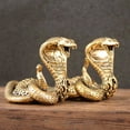 thumbnail image 4 of Callipe Brass Snake Figurine Retro Snake Statue with Detailed Scales Home Office Tabletop Mini Snake Ornament Gift for Snake Lovers, 4 of 8