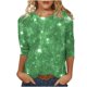 thumbnail image 4 of Heisall Womens Tops 3/4 Sleeve Round Neck Loose Casual Tshirts Striped Print Pullover, 4 of 6
