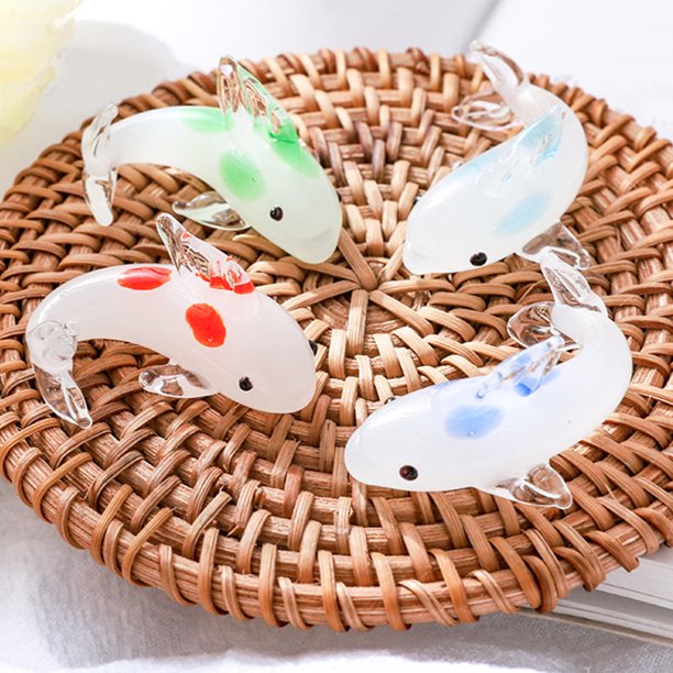 Gwong Juguete Mini juguete de pescado Superficie lisa Sin rebabas Figuras de vidrio de vidrio de acuario ligero para casa Gwong 30011828