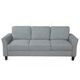 thumbnail image 6 of 3 Seater Sofa, 76" Modern Linen Fabric Tufted Upholstered Accent Sofa with Thicken Cushions and Square Arms 3-Seats Couch with Pillows for Living Room Bedroom Office, Gray, 6 of 7