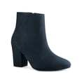 thumbnail image 1 of Unique Bargains Bottines à Talons Hauts Épais à Bout Rond pour Femme Bleu (Taille 7), 1 of 6