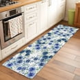 thumbnail image 2 of Runner Rug 2'x6', Navy Blue Roses Washable Non-Slip Hallway Runner Rugs, Spring Floral Elegant Pastoral Botanical Bedside Rugs Floor Mats Carpet Runners for Kitchen Bathroom Laundry Room, 2 of 8